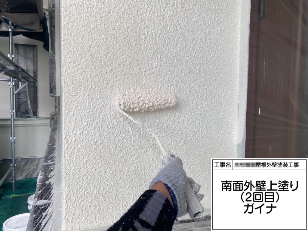 大阪府大阪狭山市　K様邸　屋根・外壁塗装工事　外の上塗り1～2回　断熱塗料ガイナ