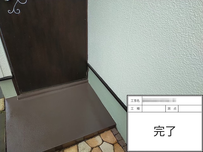 土間フロアトップ塗装と作業後の最終検査｜大阪府河内長野市美加の台
