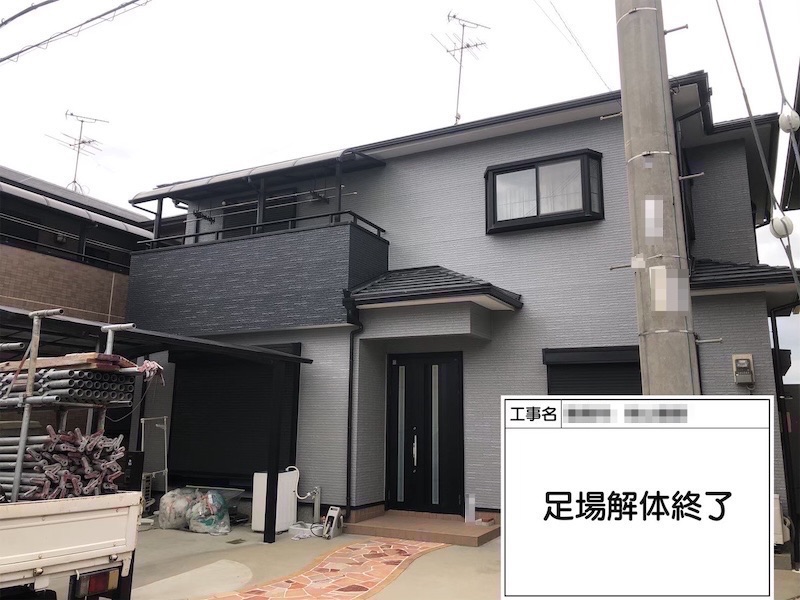 大阪府阪南市｜屋根水切り塗装とエアコンホーステープ巻き〜足場解体〜床下調査〜施工後